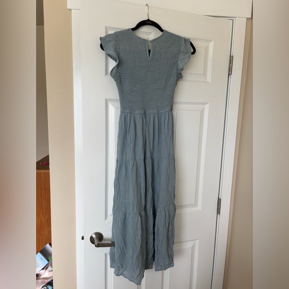 Light Blue Maxi Tiered Dress - Picture 2 of 3